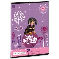 Ars Una: Cute Animals - Puppy cu teckel, caiet liniat pentru clasa a 2-a, format A/5