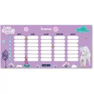 Ars Una: Cute Animals-unicorn, orar săptămânal dintr-o singură coală, față-verso