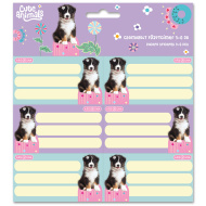 Ars Una: Cute animals Aussie — etichete pentru caiete cu modele de câini, pachet 3x6 buc.