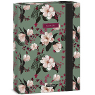 Ars Una: Cutie pentru caiete A/5, verde cu flori