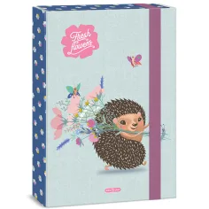 Ars Una: Cutie pentru caiete A4 „Flori proaspete” cu imprimeu cu arici