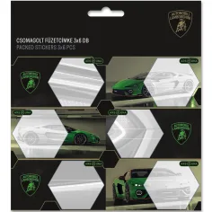 Ars Una: Etichete pentru caiete, ambalate, cu imprimeu Lamborghini verde, 3x6 buc.