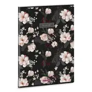 Ars Una: Flowery Black caiet simplu cu capsă extra A/4
