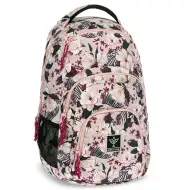 Ars Una: Flowery Pink ghiozdan școlar cu flori AU-2, rucsac 32x46x22cm