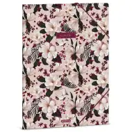 Ars Una: Flowery Pink mapă cu flori și elastic A/4