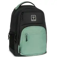 Ars Una: Ghiozdan școlar Celtic verde mentă-negru AU-5, rucsac 33x49x23cm