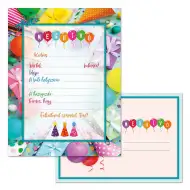 Ars Una: Invitație la petrecere cu baloane, cu plic, set de 10 bucăți