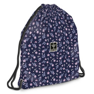 Ars Una: Navy Bloom sac de gimnastică pentru adolescenți, sac sport 37,5x46 cm