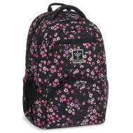 Ars Una: Pearl Blossom Black ghiozdan ergonomic cu flori, rucsac 33x45x24cm