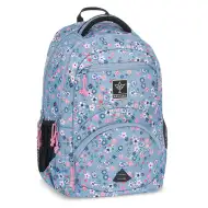Ars Una: Pearl Blossom Blue ghiozdan ergonomic cu flori, rucsac 33x45x24cm