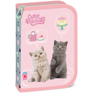 Ars Una: Petrecere de ceai cu animale drăguțe — penar pliabil căptușit cu pisici, 12,8x19,3x3,6 cm
