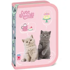 Ars Una: Petrecere de ceai cu animale drăguțe — penar pliabil căptușit cu pisici, 12,8x19,3x3,6 cm