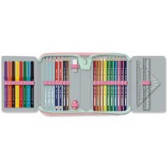 Ars Una: Petrecere de ceai cu animale drăguțe — penar pliabil căptușit cu pisici, 12,8x19,3x3,6 cm imaginea 2