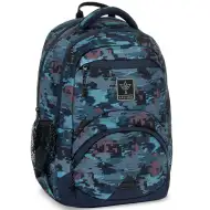 Ars Una: Rucsac ergonomic pentru școală, model camuflaj albastru Hyde, 33x45x24cm