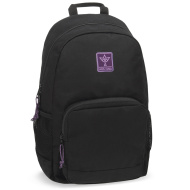 Ars Una: Rucsac școlar pentru fete, Cordura negru-violet, AU-14, 32x51x25 cm