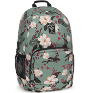 Ars Una: Rucsac școlar verde floral AU-14 32x51x25cm