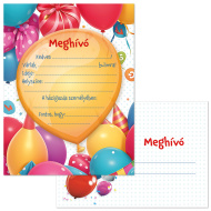 Ars Una: Set de 10 invitații colorate cu baloane, cu plic