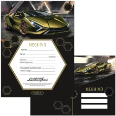 Ars Una: Set de 10 invitații cu model Lamborghini galben și plicuri