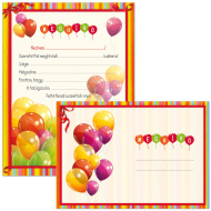Ars Una: Set de 10 invitații vesele cu baloane, cu plic