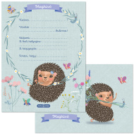 Ars Una: Set de invitații „Flori proaspete” cu model de arici, de 10 bucăți, cu plic