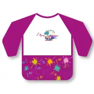 Ars Una: Șorț de pictură impermeabil cu mâneci lungi - Pink Splash