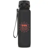 Ars Una: Sticlă motivațională Dark Gray fără BPA 1000ml
