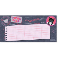 Ars Una: Think Pink — orar drăguț cu pisici, pe o singură foaie, tipărit față-verso
