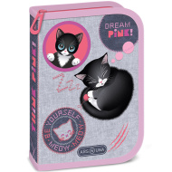 Ars Una: Think Pink penar pliabil umplut cu pisici 12,8x19,3x3,6 cm
