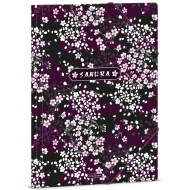 Ars Una: dosar A4 cu elastic și model cu flori de sakura