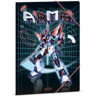 Ars Una: dosar cu elastic A.R.M.S. cu imprimeu roboți, mărime A4