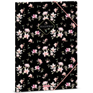 Ars Una: dosar cu elastic, cu flori de magnolie, format A4