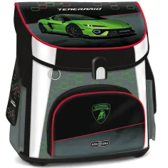 Ars Una: geantă/rucsac școlar ergonomic cu imprimeu Lamborghini și închidere magnetică 33x41x24 cm