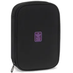 Ars Una: penar pentru fete, negru-mov, cu mai multe compartimente, 15,5x22,5x4,5 cm
