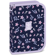 Ars Una: penar pliabil capitonat cu model floral Navy Bloom, 12,8x19,3x3,6 cm