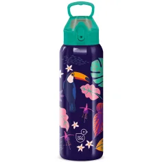 Ars Una: sticlă metalică cu pereți dubli cu tucan 3D, 700 ml