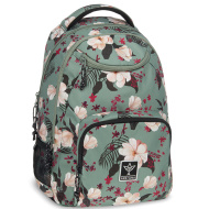 Ars Una: verde cu flori ghiozdan/rucsac școlar AU-6 34x45x26 cm