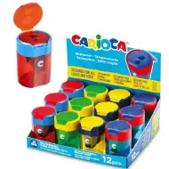 Ascuțitoare colorată cu două găuri și rezervor, diverse modele 1buc - Carioca