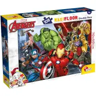 Avengers 2 în 1 puzzle maxi cu 108 piese și carte de colorat 70x50cm - Lisciani