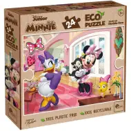 Aventurile lui Minnie Mouse și Daisy Duck 2 în 1, puzzle Eco maxi cu 24 de piese și planșă de colorat 70x50cm - Lisciani