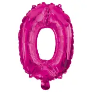 Balon din folie roz - numărul 0, 96 cm