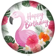 Balon folie "La mulți ani" – Design cu flamingo 46cm