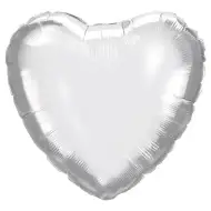 Balon folie în formă de inimă – argintiu, 46 cm