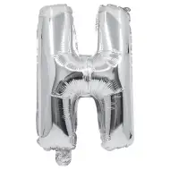 Balon folie în formă de literă argintie – Litera H 32cm