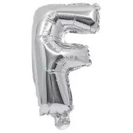 Balon folie în formă de literă argintie – litera F 32cm