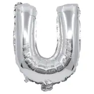 Balon folie în formă de literă argintie – litera U 32cm