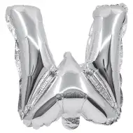 Balon folie în formă de literă argintie – litera W 32cm