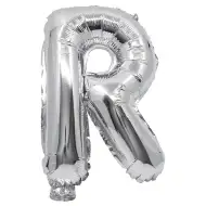 Balon folie în formă de literă argintie - Litera R 32cm