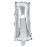 Balon folie în formă de literă argintie - litera I 32cm