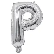 Balon folie în formă de literă argintie - litera P 32cm
