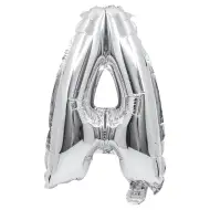 Balon folie în formă de literă, culoare argintie – Litera A, 32cm